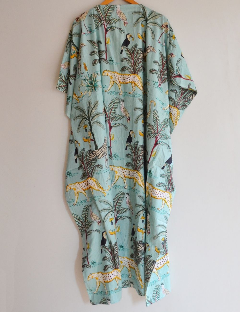 Animal Print Pure Cotton Beach Bikini Cover Up Caftan