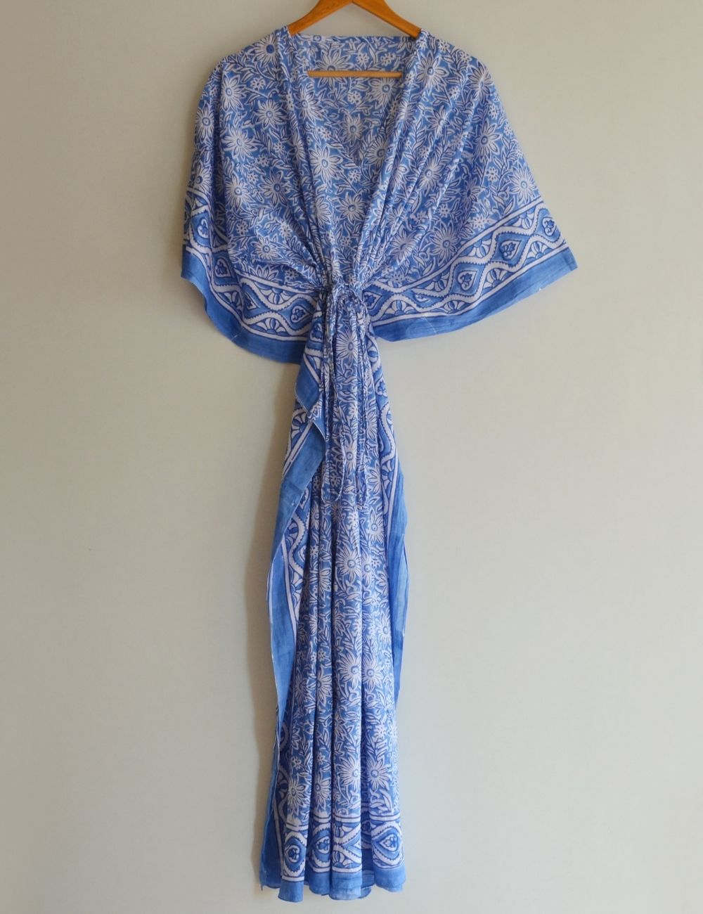 Block Printed Cotton Summer Beach Bikini Cover Long Kaftan