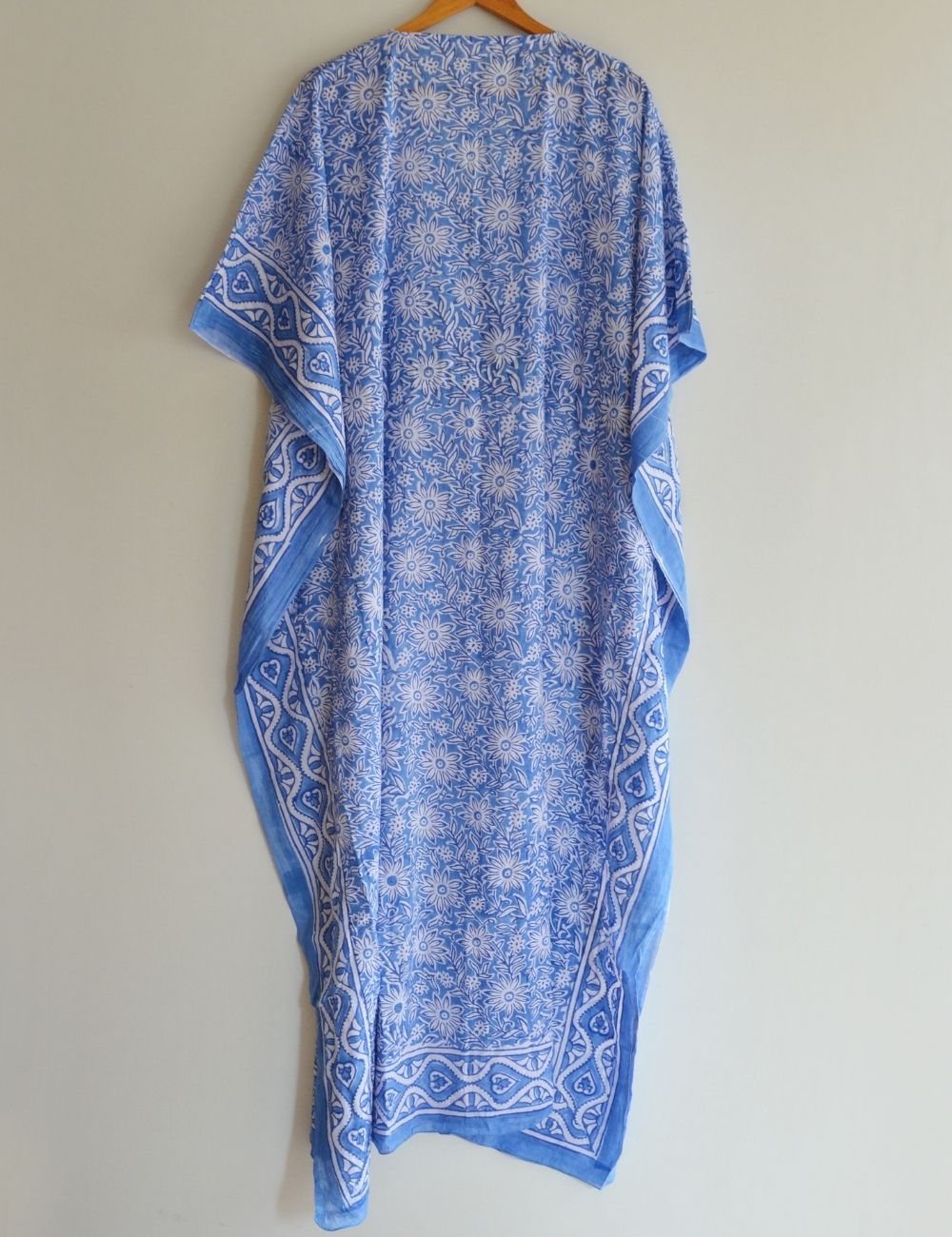 Block Printed Cotton Summer Beach Bikini Cover Long Kaftan