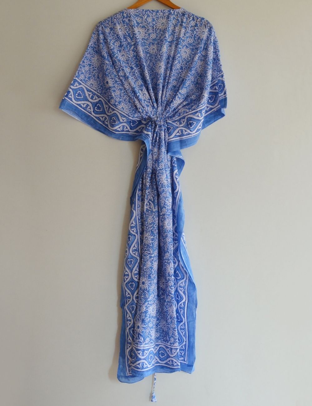 Block Printed Cotton Summer Beach Bikini Cover Long Kaftan