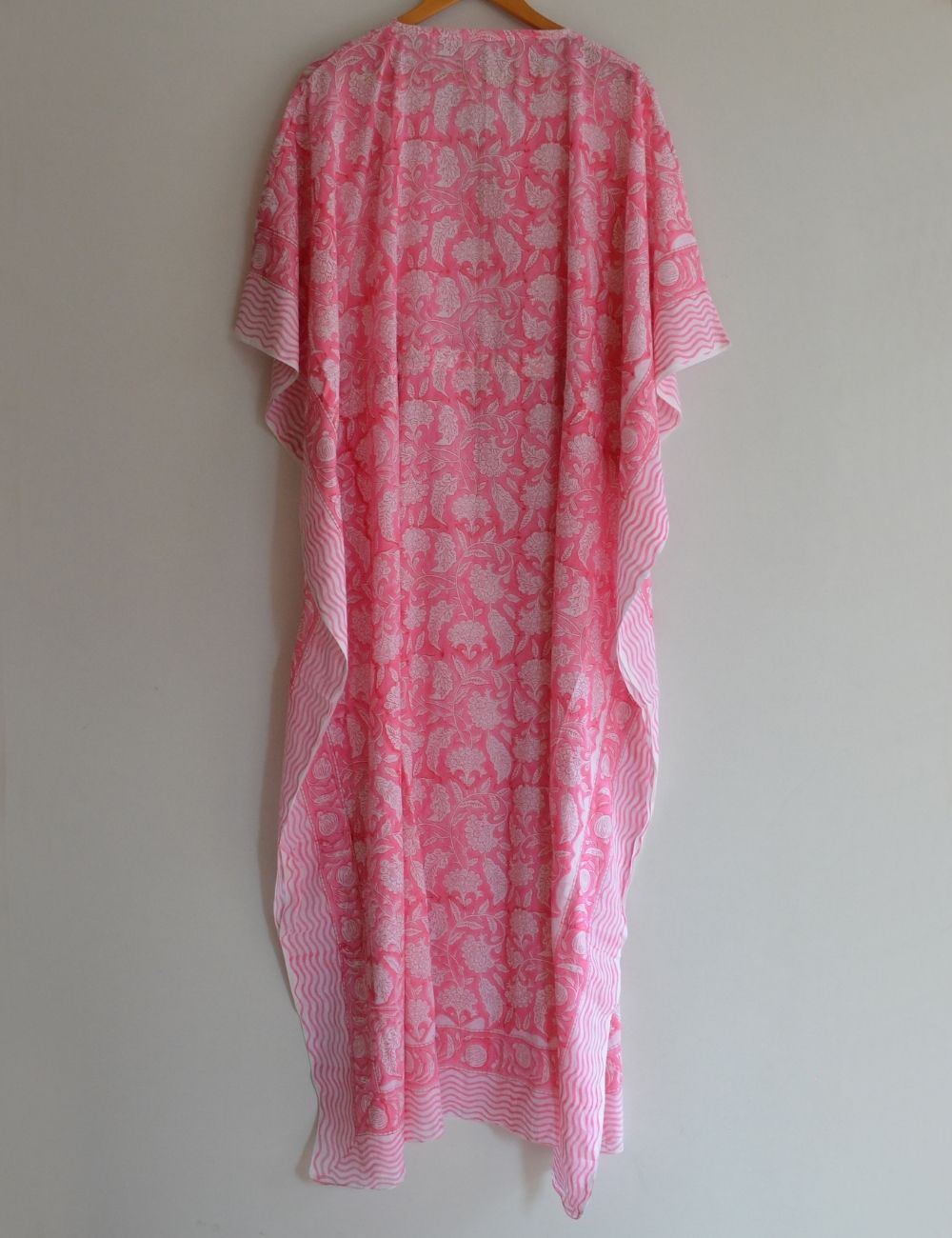 Beautiful Pink Cotton Kaftan For Sleepwear Night Gown