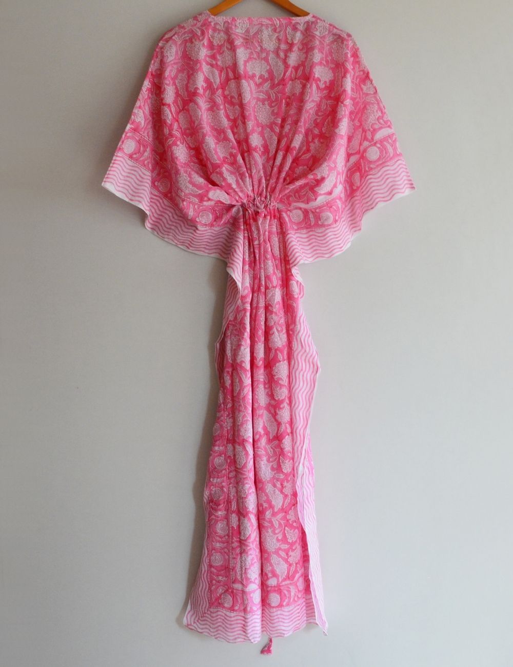Beautiful Pink Cotton Kaftan For Sleepwear Night Gown