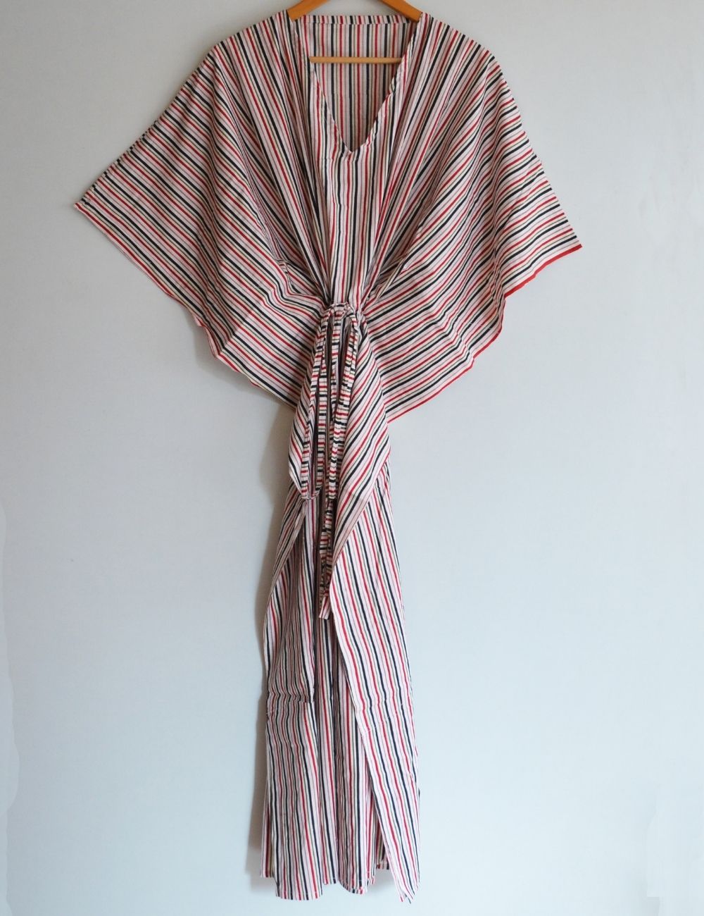 Striped Printed Longwear Beach Cover Up Cotton Kaftan