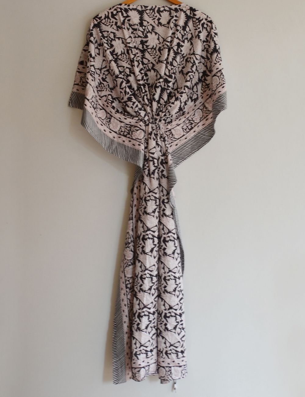 Bird Print Beautiful Black Summer Kaftan Dress