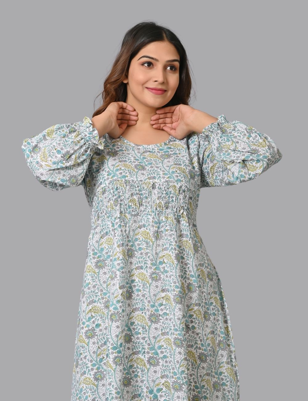 Floral Print Boho Midi Dress