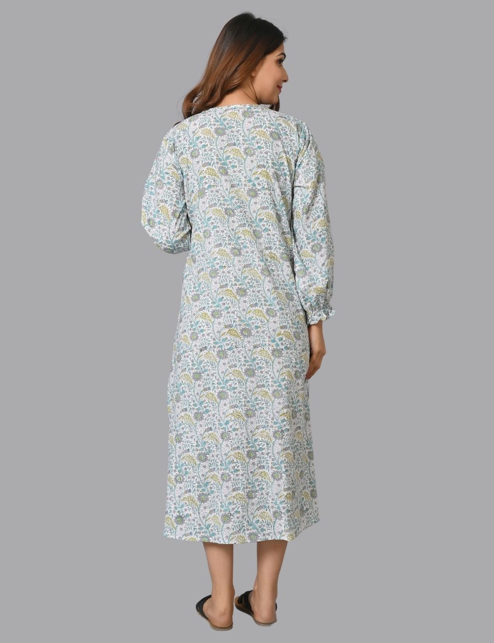 Floral Print Boho Midi Dress