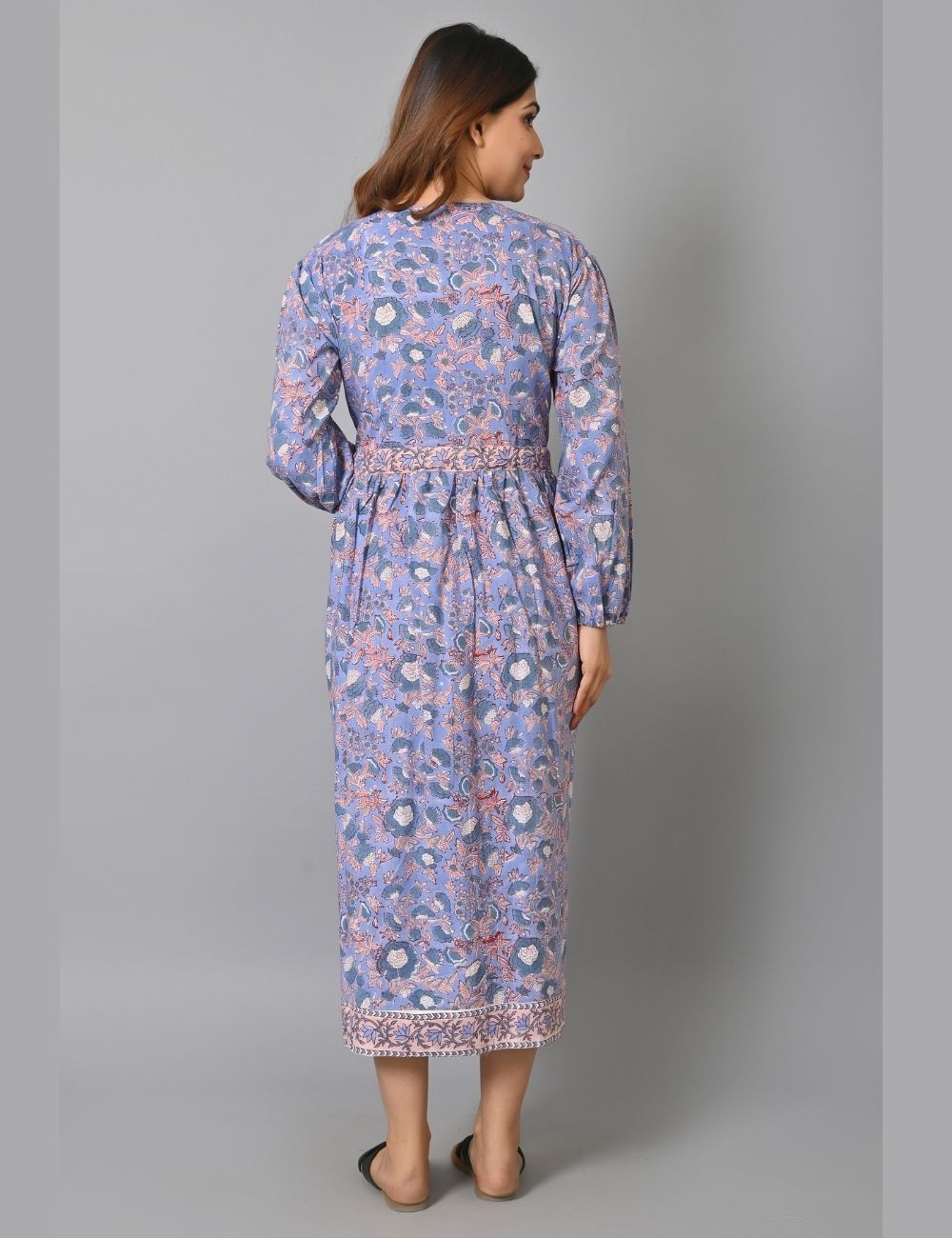 Floral Printed Boho Cotton Midi Dress