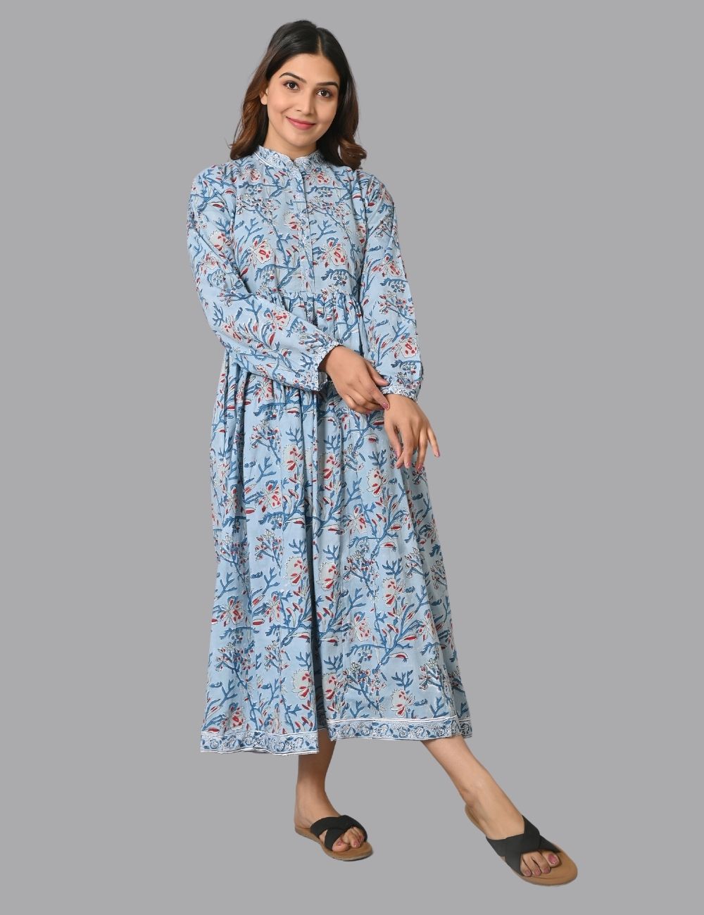 Bohemian Indian 100% Cotton Summer Midi Dress