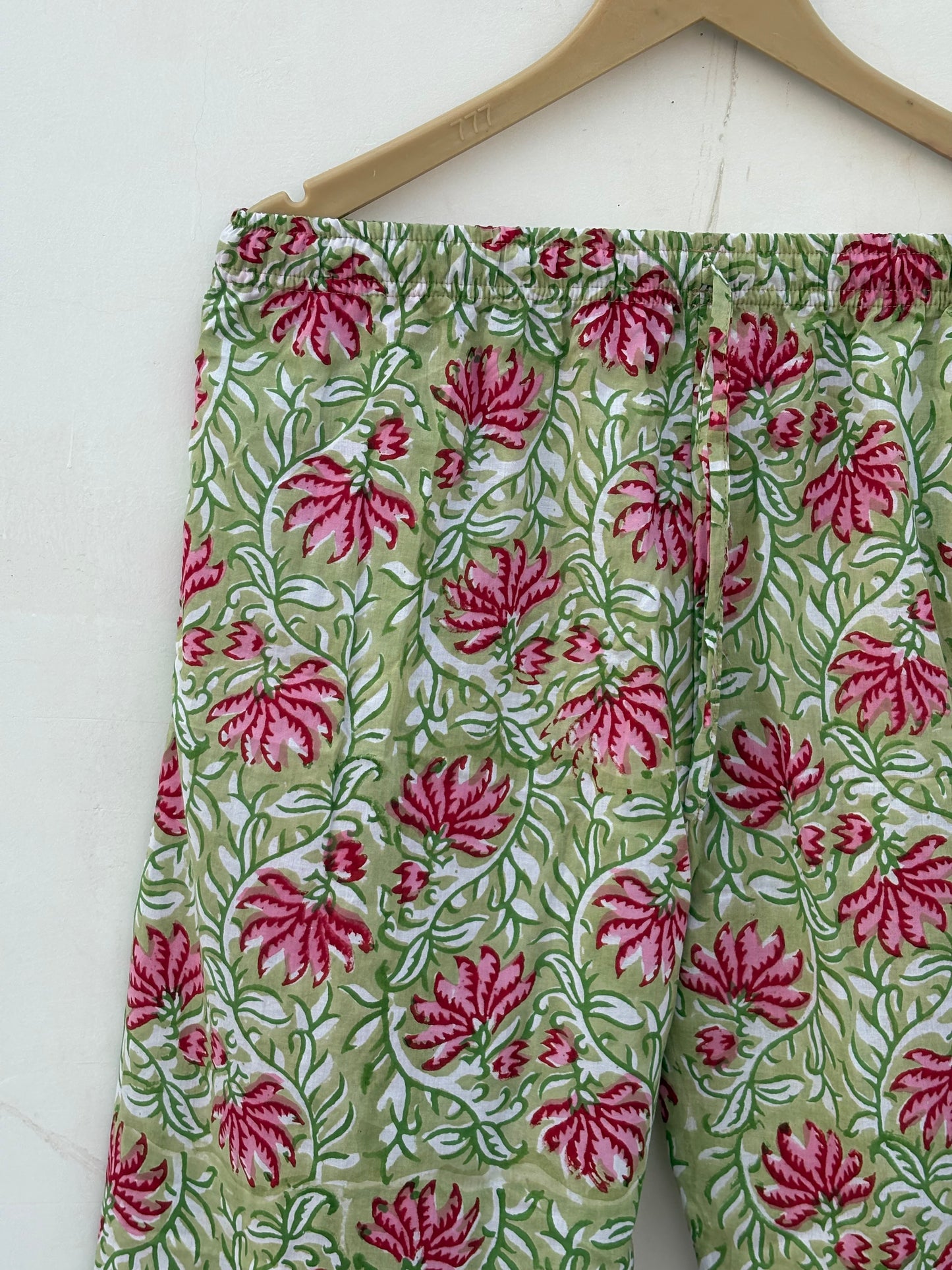 Handmade Cotton Pajama Set: Hand Block Print Boho Loungewear With Pouch Pjs