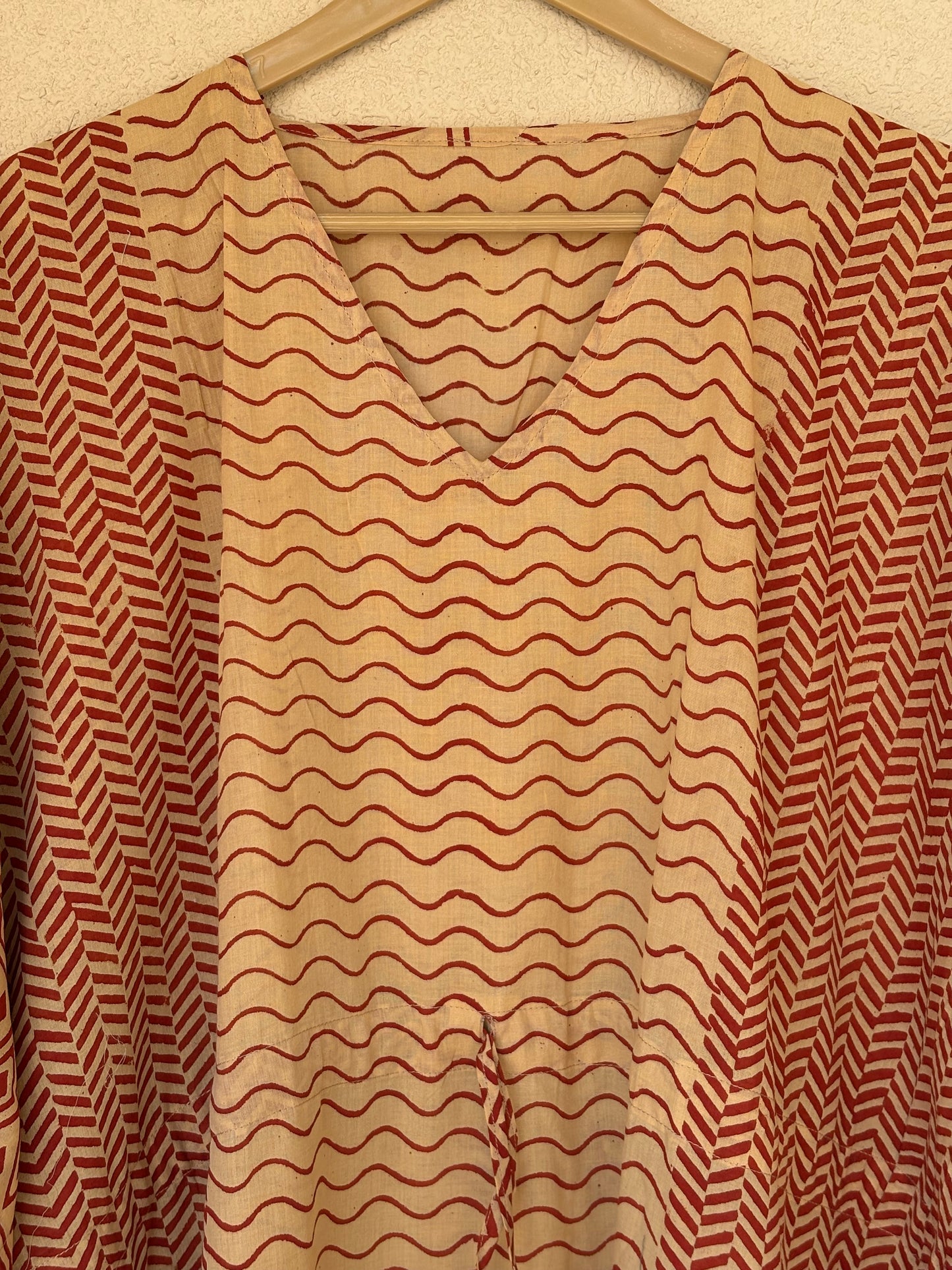 Cotton Hand Block Bagru Printed Cotton Kaftan Summer Wear Night Comforter Maxi Gown For Long & Short