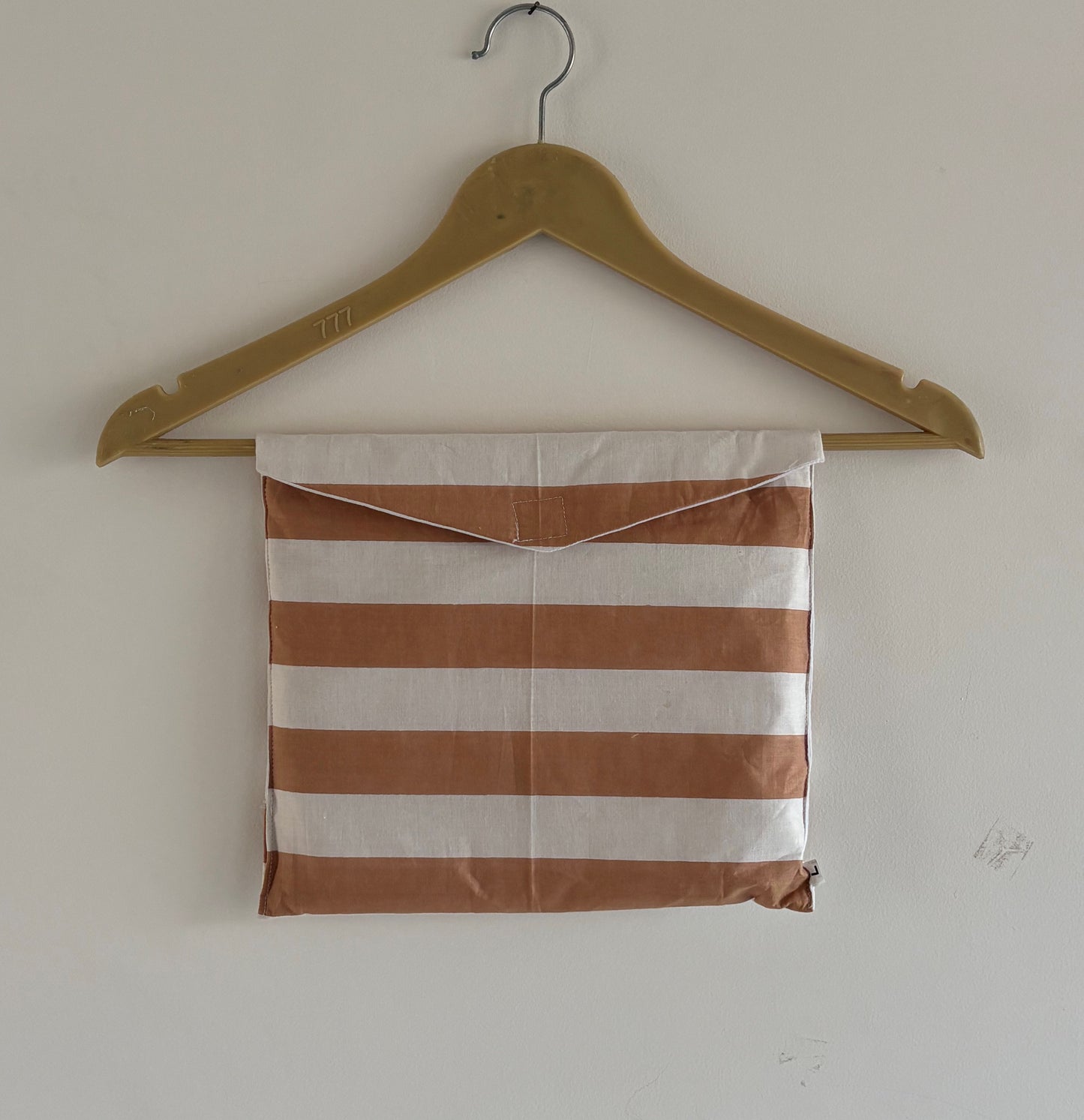 Hand Block Light Weight Brown With White Striped Print Cotton Pyjama For Women Night House Pjs Dress