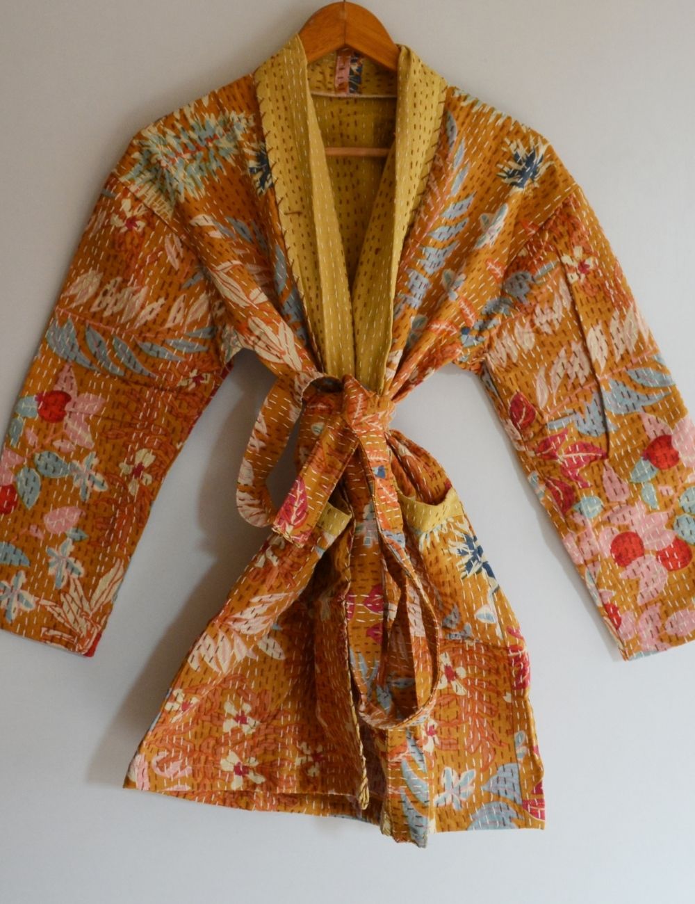 Quilted Kantha Jacket Vintage Style Boho Coat