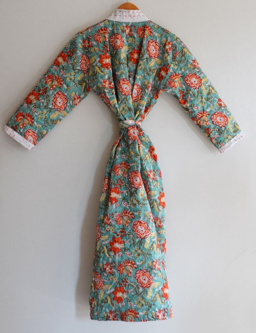 Quilted Kantha Kimono For Winter Warm Bathrobes
