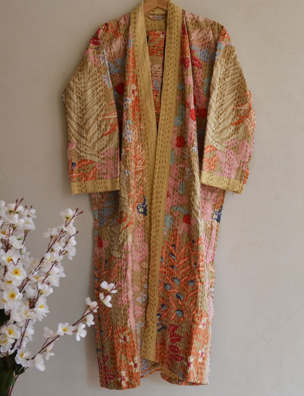 Bridesmaid Kantha Jacket Winter Beach Coat Cotton Robe