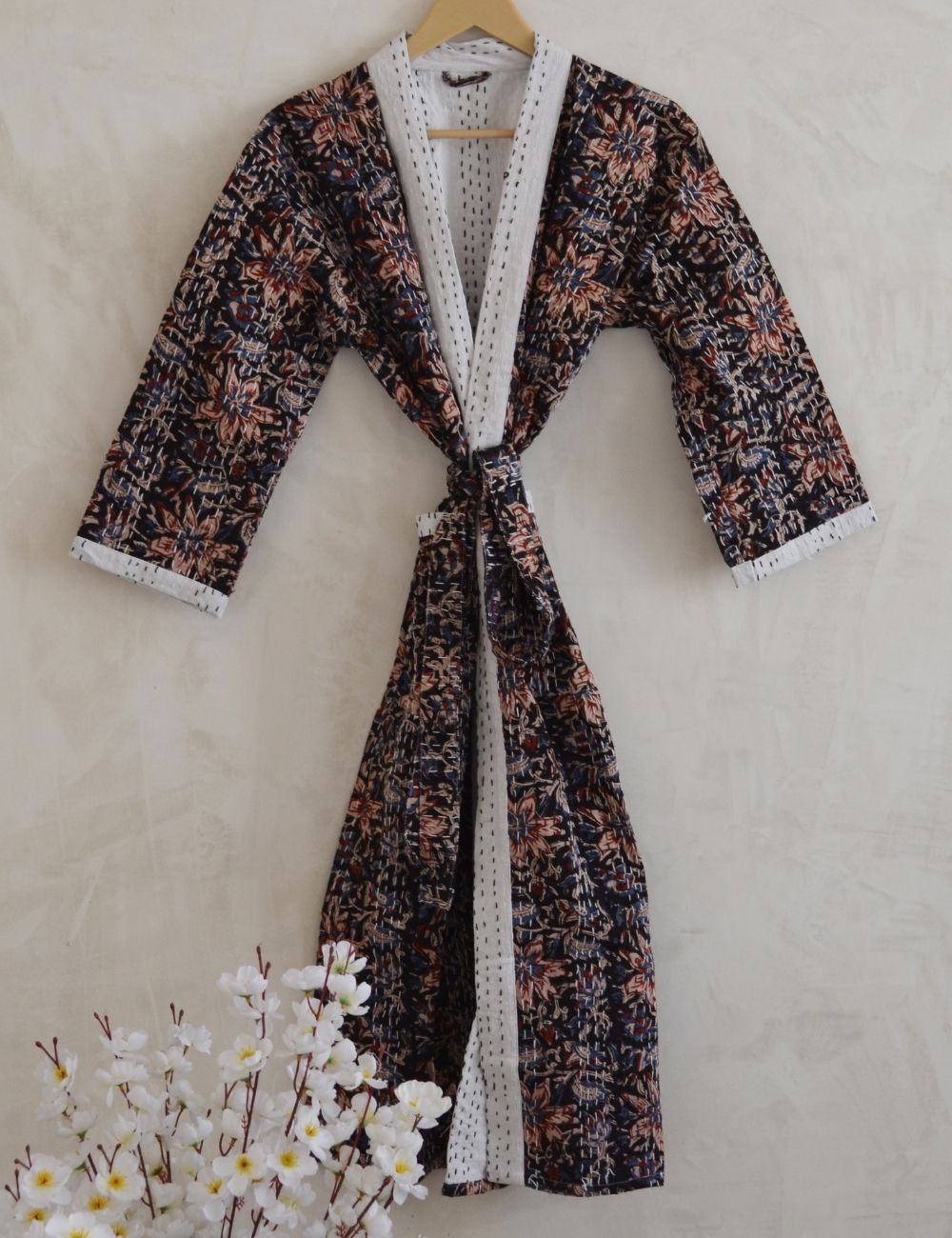 Block Print Hand Printed Vintage Boho Robe