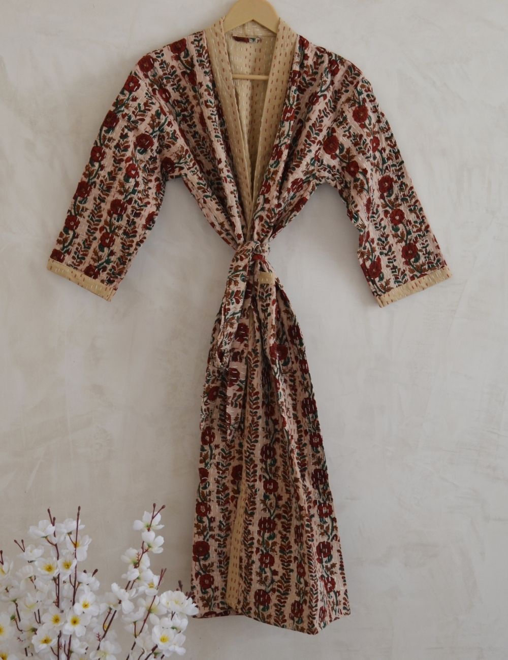 Bagru Print Indian Organic Cotton Night Gown Dress