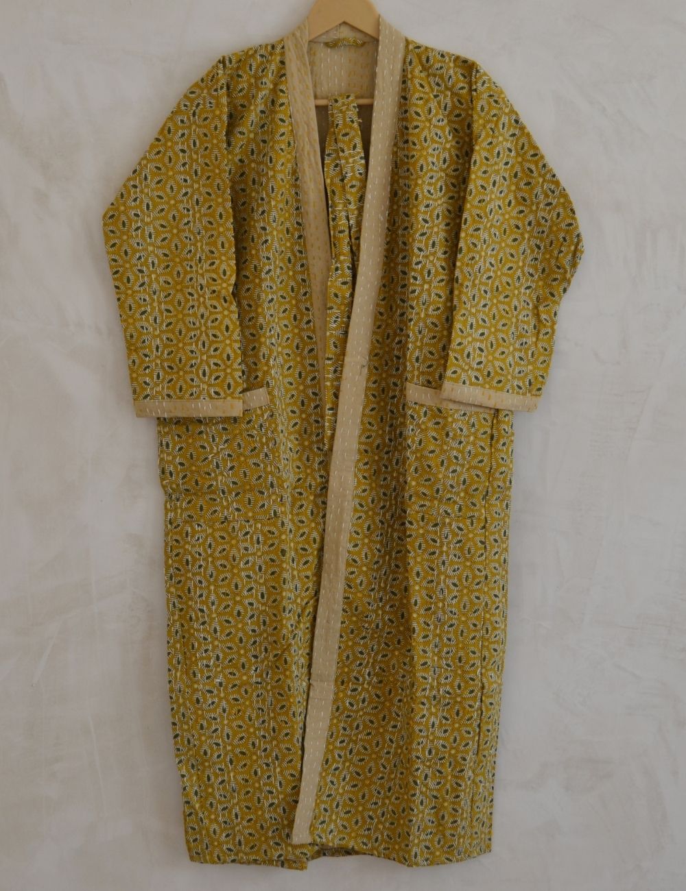 Vintage Bohemian Quilted Beach Wear Kantha Kimono Robes