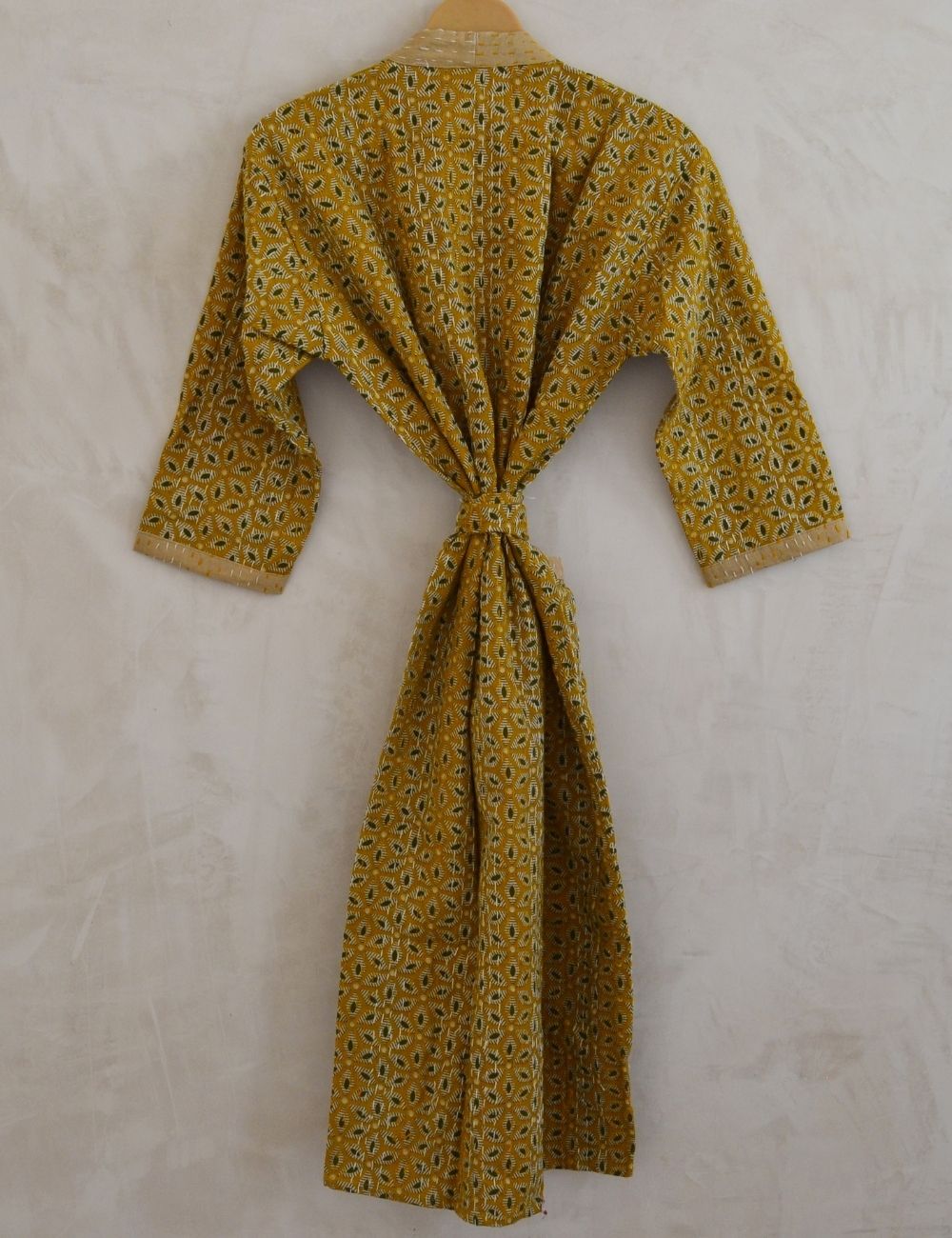 Vintage Bohemian Quilted Beach Wear Kantha Kimono Robes
