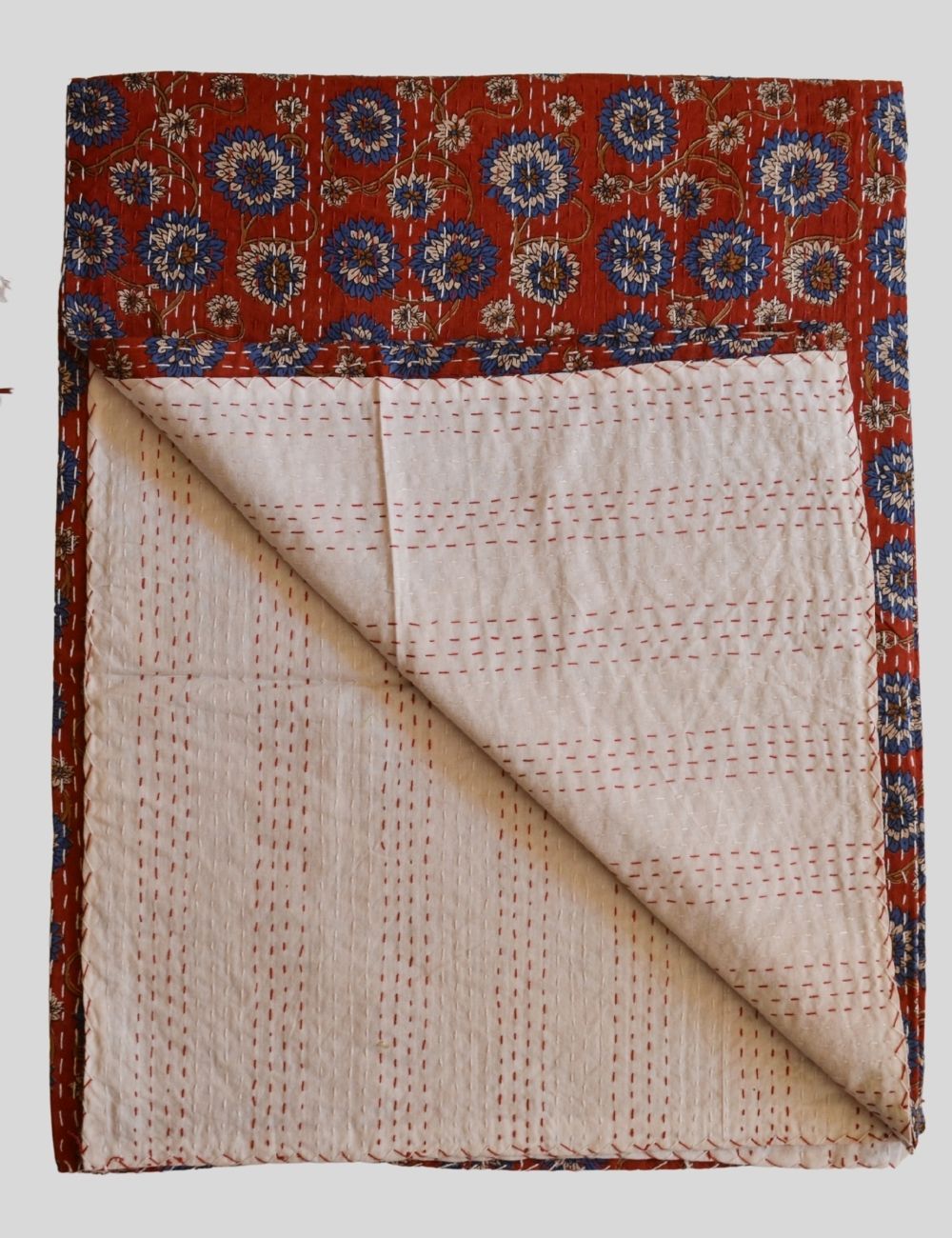 Kantha Bedcover Cotton Blanket Gudari Kantha Bedspread Blanket Gift for Her