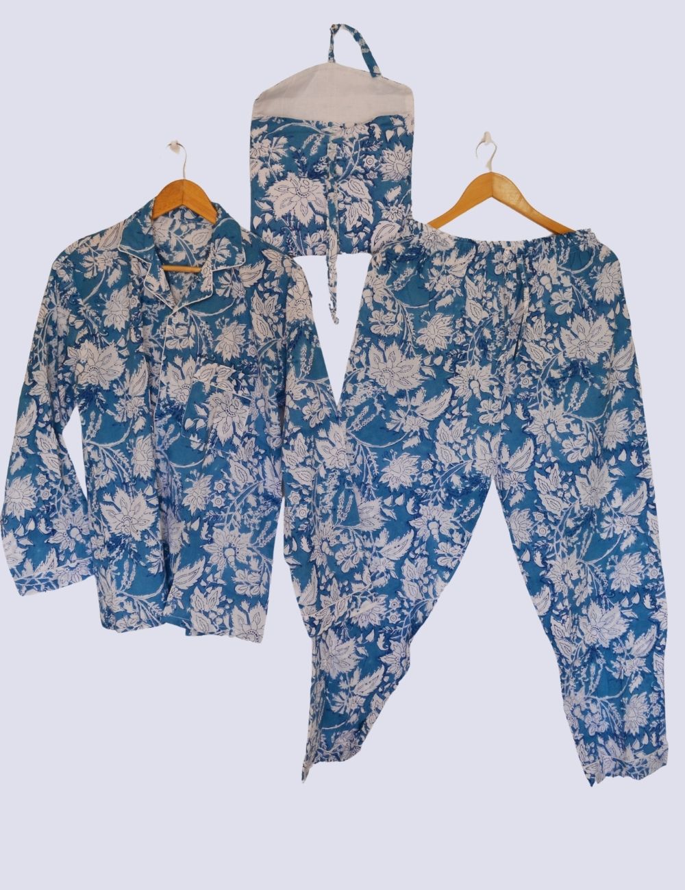 Indian Pure Oragnic Cotton Sleepwear Comfy Full Sleeves Night Suit