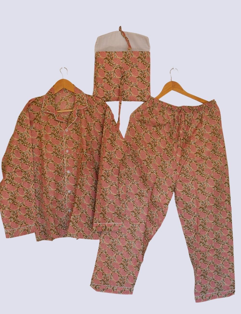 Indian Cotton Pajamas Set Ultra Soft Women's & Men's Pj Sets