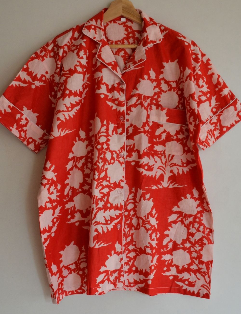 Red Christmas Pure Cotton Night Dress