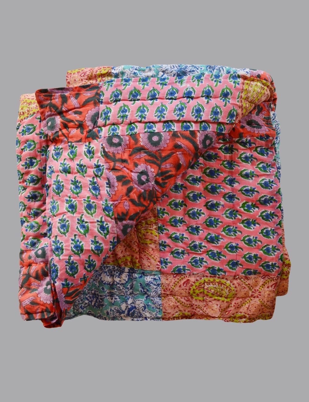 Indian Handmade Patch Print Cotton Jaipuri Razai