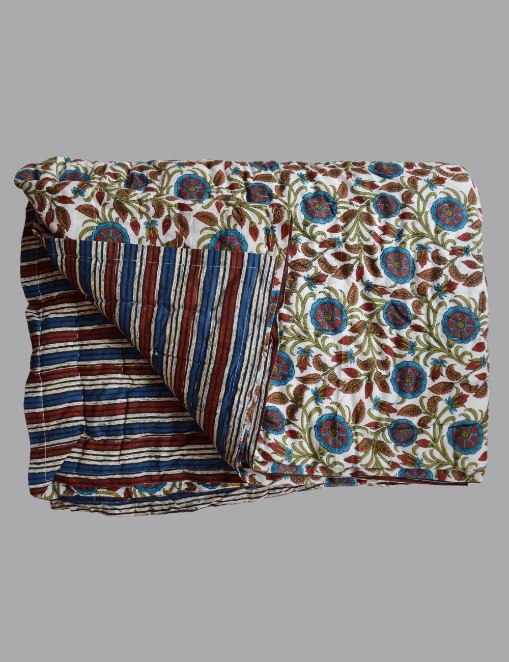 Jaipuri Bedspread Soft Cozy Indian Comforter All Season Quilt