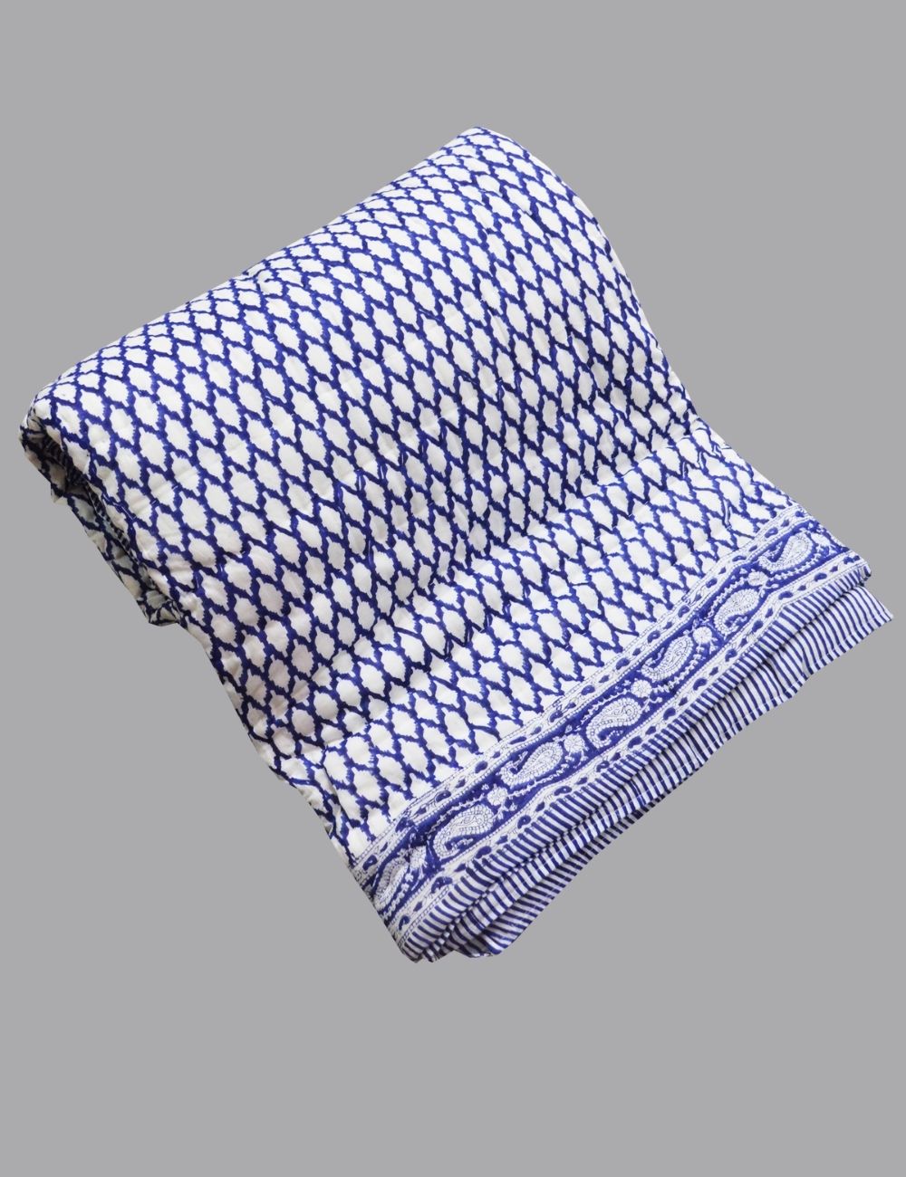 Jaipuri Razai 100% Cotton Quilt Made in India Handmade Block Print Reversible