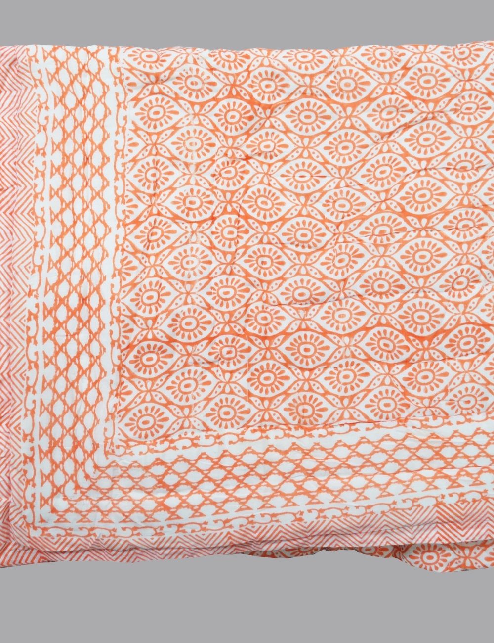 Hand Block Cotton Reversible Blanket Winter Bedspread Cozy Indian Comforter