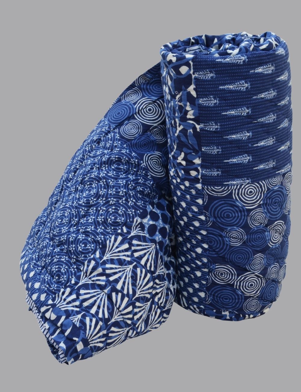 Indigo Soft Cotton Quilt For Winter Warm Reversible Blanket