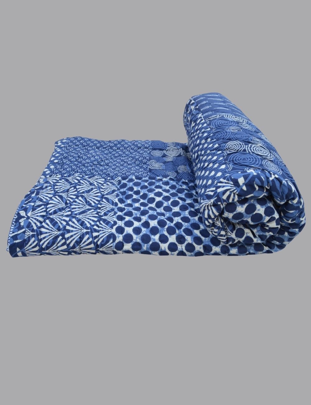 Indigo Soft Cotton Quilt For Winter Warm Reversible Blanket