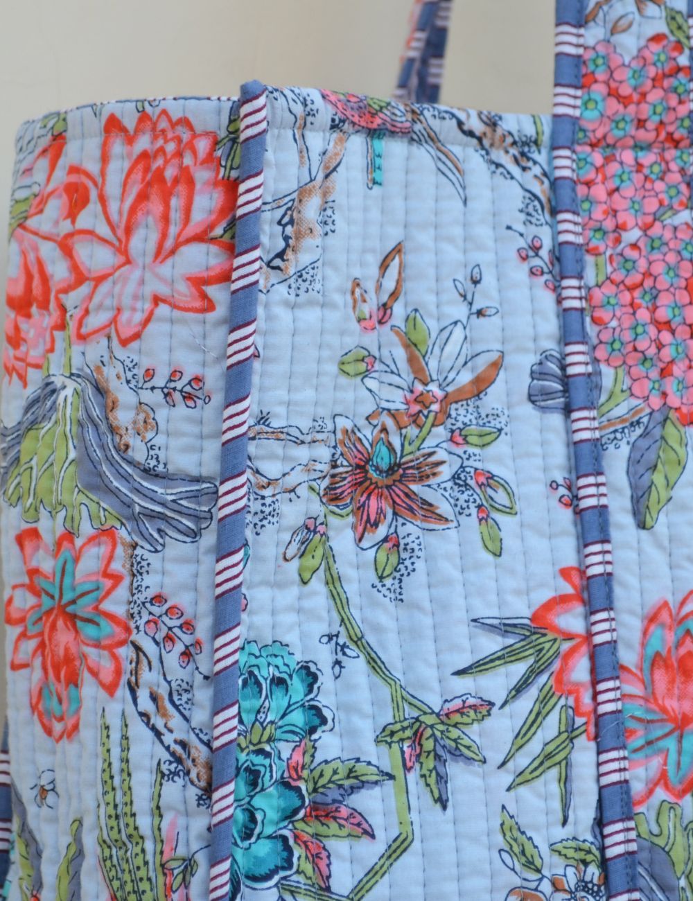 Cotton Hippie Market Bag Quilted Tote Bag
