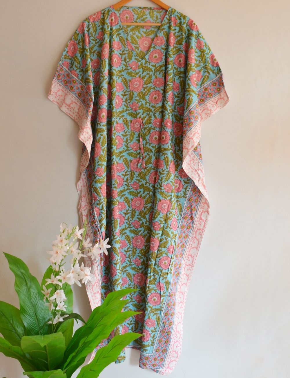 Floral Print 100% Cotton Summer Caftan