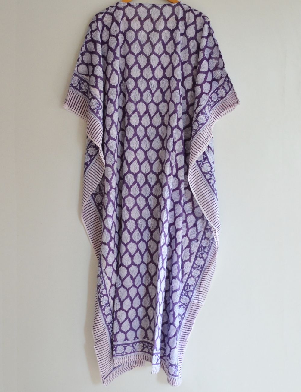 Hand Block Print Beach Cover Up Cotton Kaftan