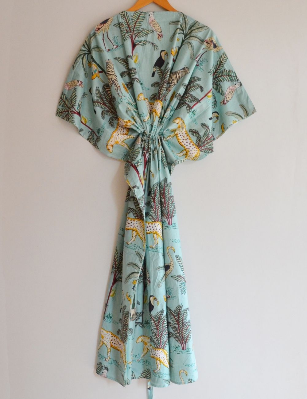 Animal Print Pure Cotton Beach Bikini Cover Up Caftan