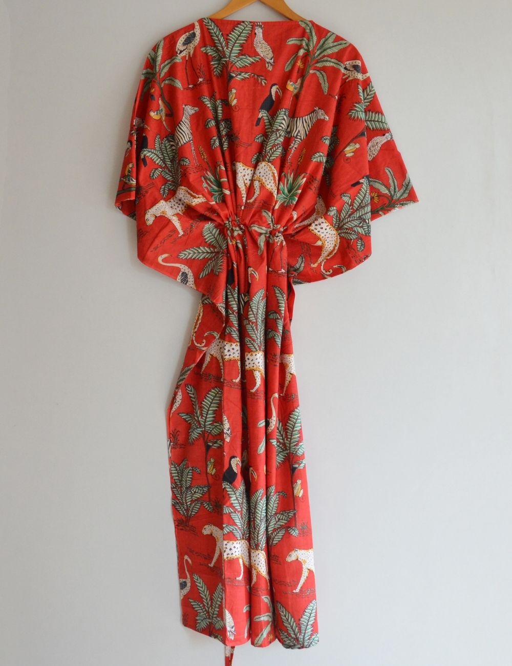 Jungle Print Indian Pure Cotton Summer Beach Long Caftan