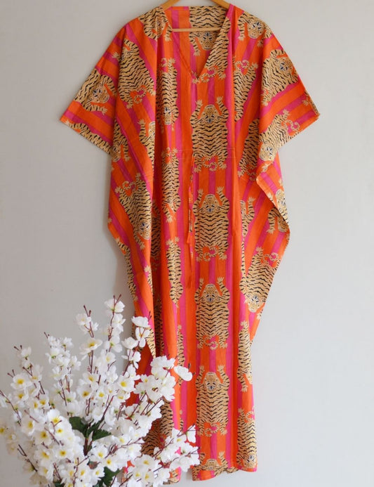 Women's Summer Wear Animal Print Bohemian Long Caftan