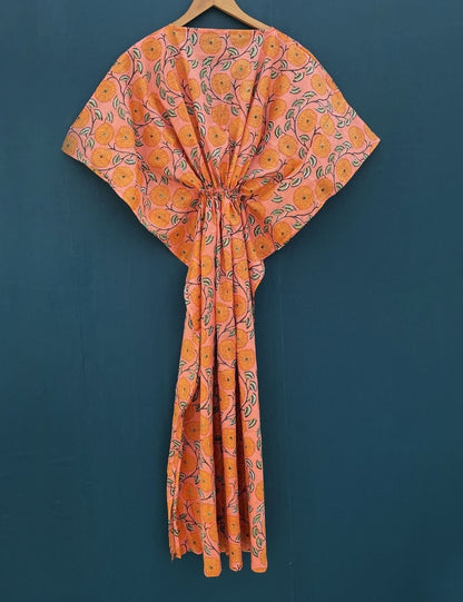 Floral Printed Indian Handmade Cotton Boho Kaftan