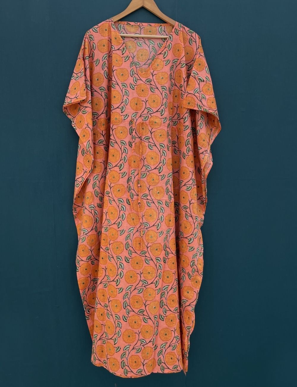 Floral Printed Indian Handmade Cotton Boho Kaftan