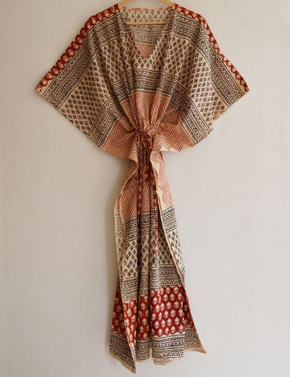 Bagru Printed Ultra Soft Cotton Boho Kaftan