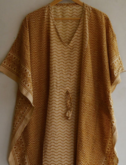 Indian Handmade Block Print Ultra Comfy Bagru Ethnic Caftan