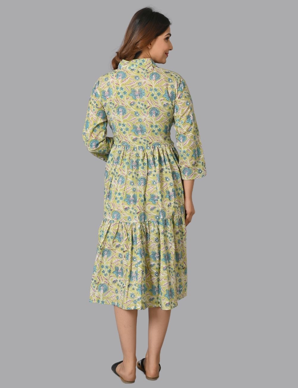 Hand Block Printed Party Wear Dress