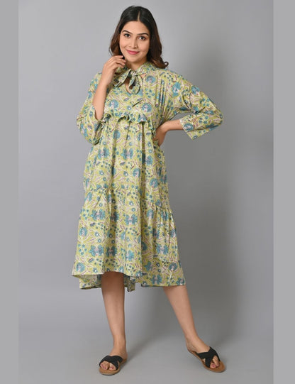 Hand Block Printed Party Wear Dress