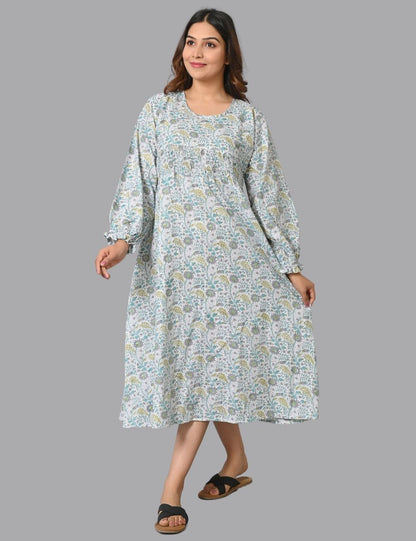 Floral Print Boho Midi Dress