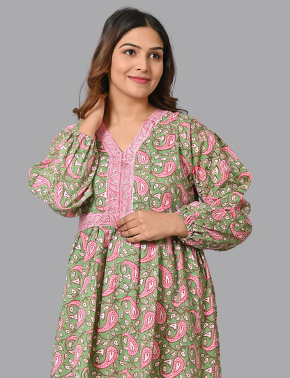 Paisely Print Summer Loose Fit Stylish Dress