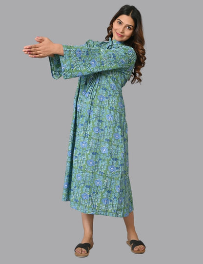 Cotton Dress Casual Loose Soft Dresses Long sleeves Midi Dress