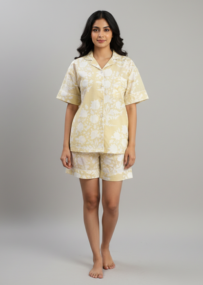 Handmade Cotton Pajama Set: Block Print Boho Loungewear House Wear Night Dress