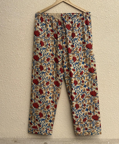 Indian Bagru Light Weight Cotton Pj Set Floral Print Sleepwear Pajamas Dress