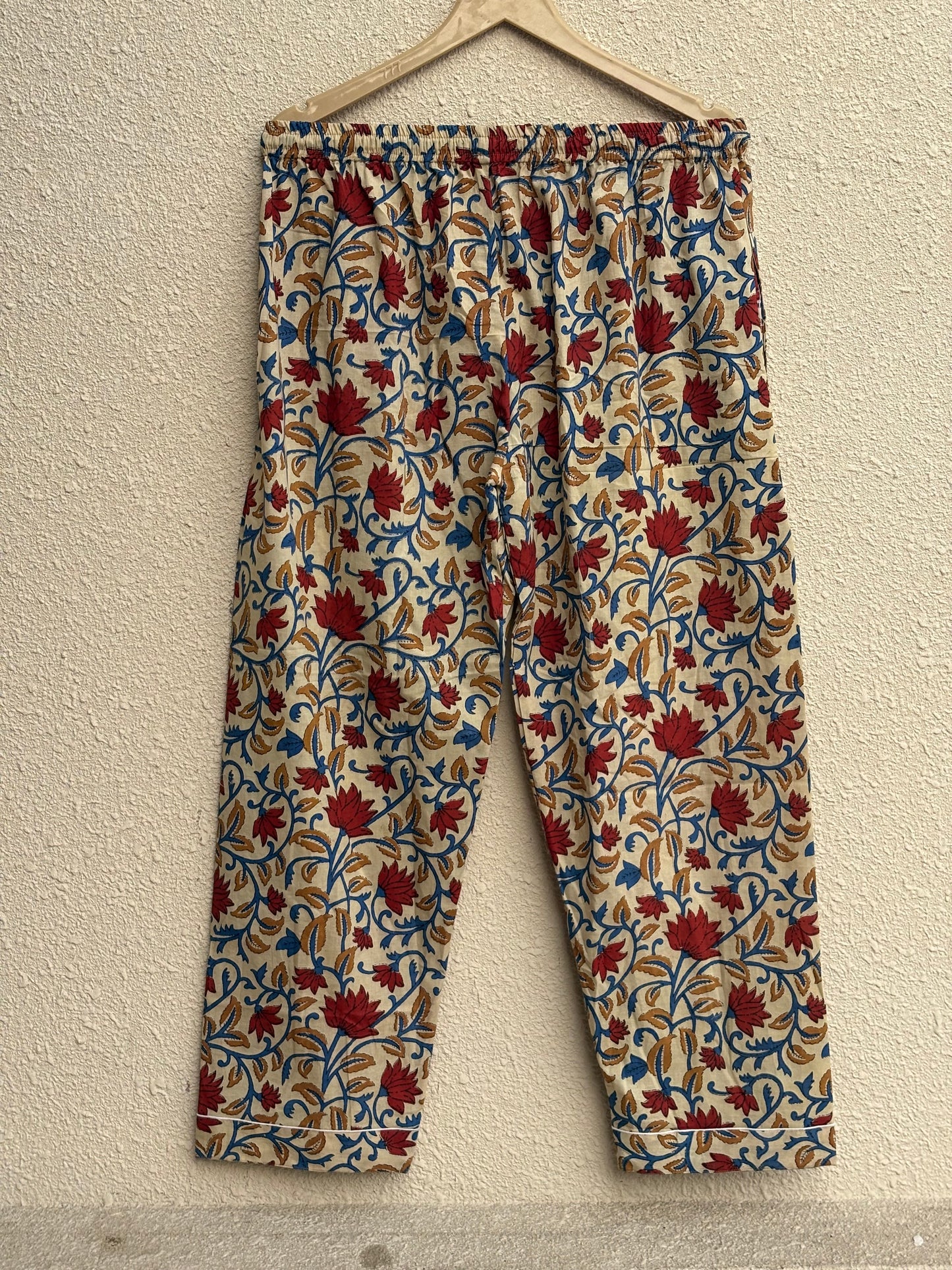 Indian Bagru Light Weight Cotton Pj Set Floral Print Sleepwear Pajamas Dress